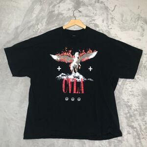 CVLA Shirt Mens XXL Pegasus On Fire Black T Shirt Tee Crew Short Sleeve Cotton